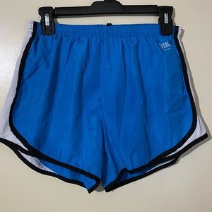 Blue running shorts with built in liner
